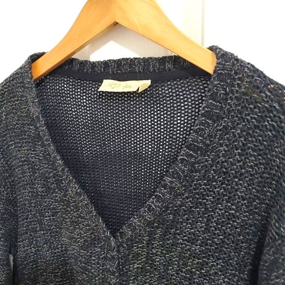 Black Grey Knit Cardigan - Picture 5 of 6
